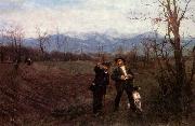 Wilhelm Leibl Leibl und Sperl auf der Huhnerjagd Spain oil painting artist